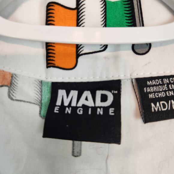 NWT Mad Engine Irish Flag St. Patrick's Button Down Short Sleeve Men's Shirt M - Picture 2 of 8